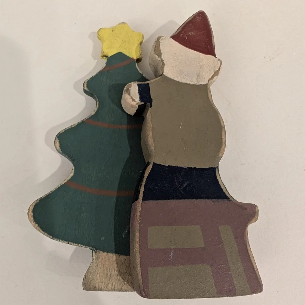 VTG Elf For Pull-Along Wooden Santa's Toy Factory Christmas Decor ELF ONLY